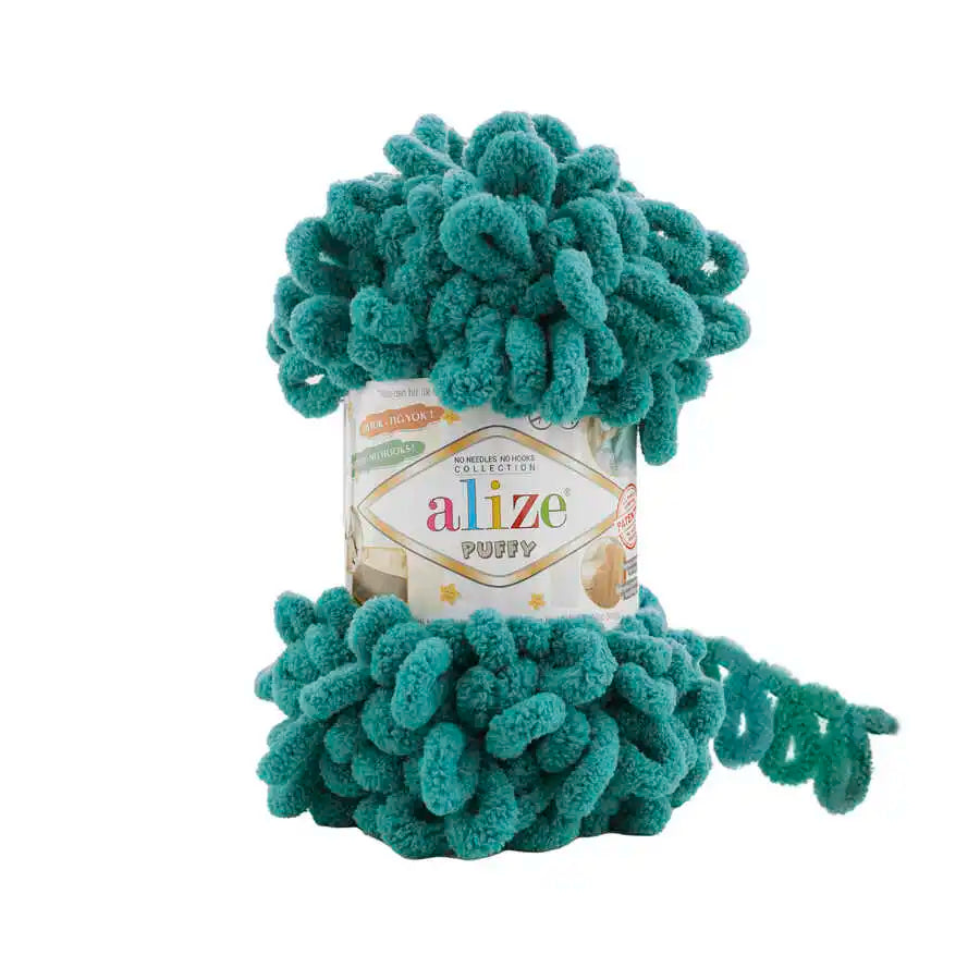 Alize Puffy Yarn, Finger Knitting
