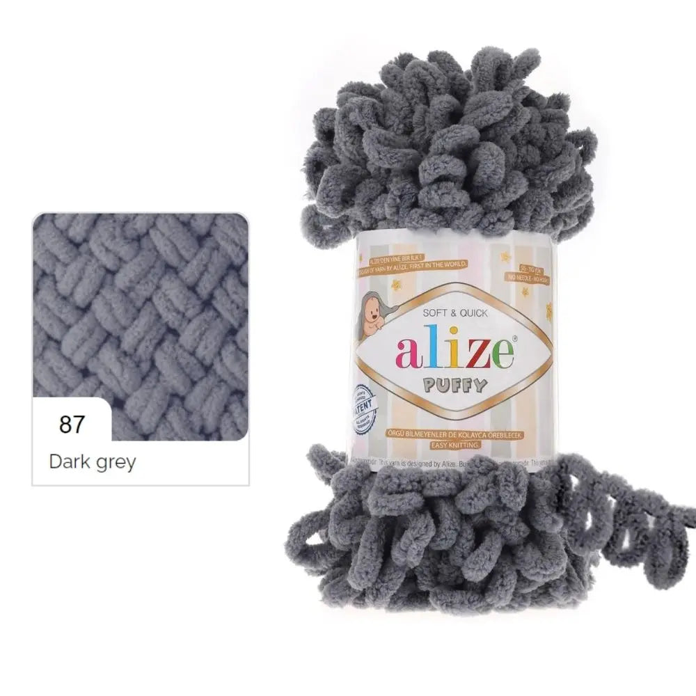 Alize Puffy Yarn, Finger Knitting
