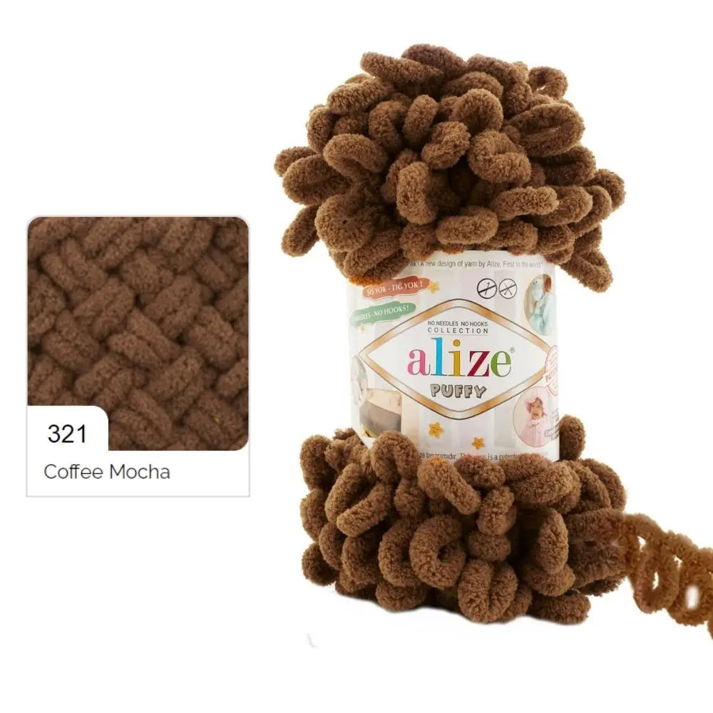 Alize Puffy Yarn, Finger Knitting