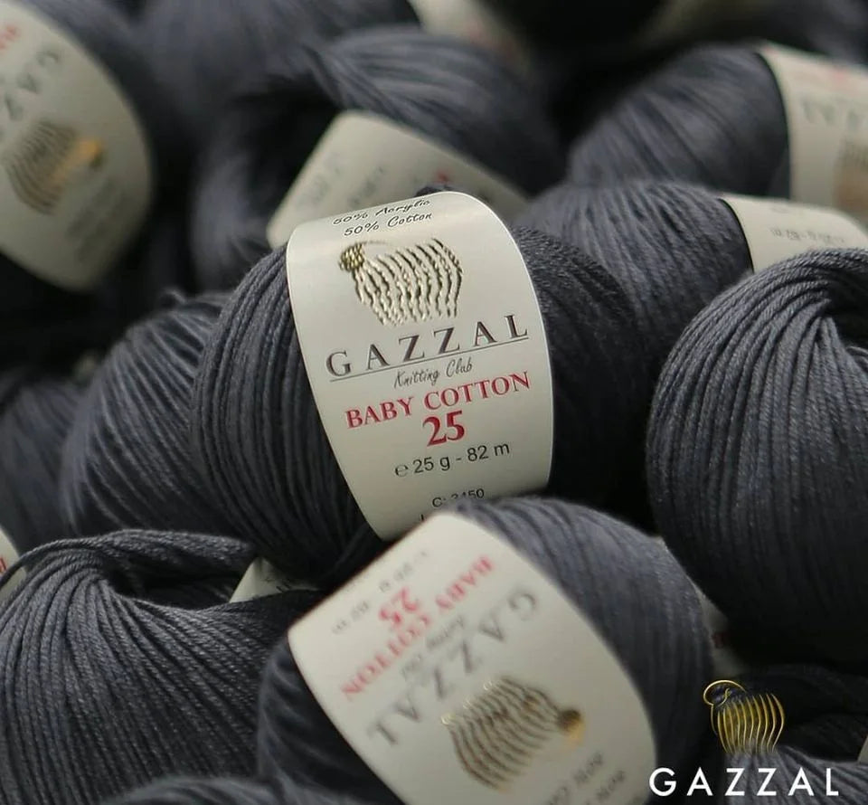 Gazzal Baby Cotton 25 Cotton Yarn, Hand knitting, Crochet, Hobbyshopy
