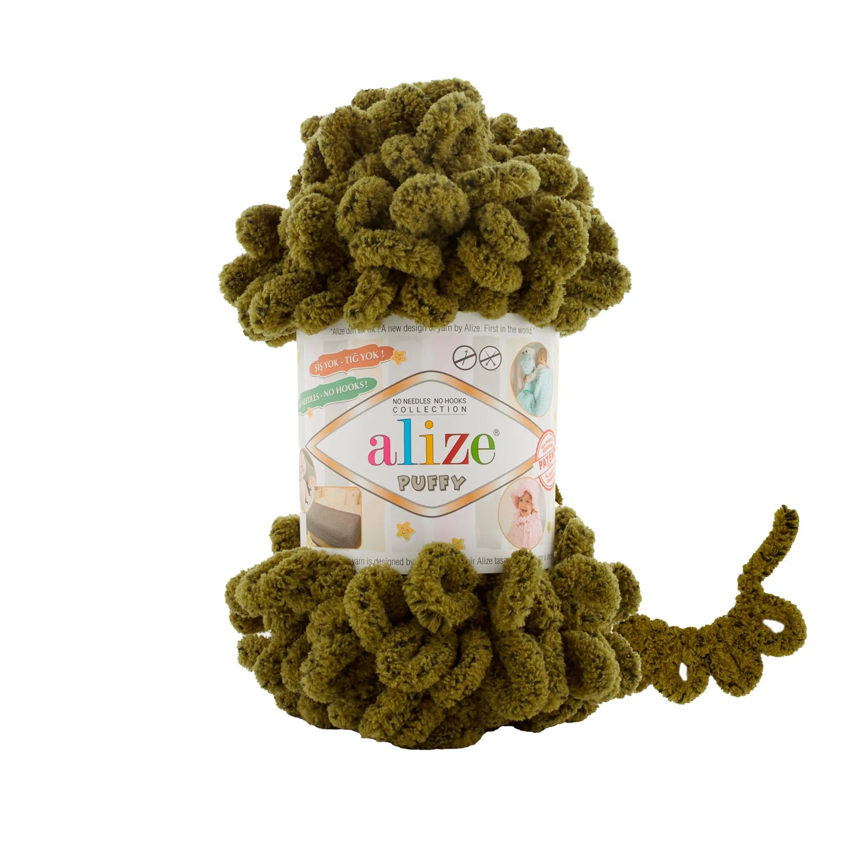 Alize Puffy Yarn, Finger Knitting