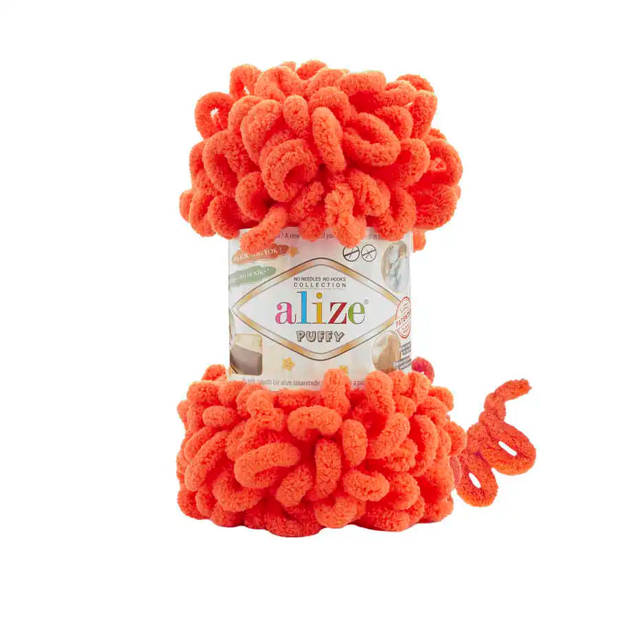 Alize Puffy Yarn, Finger Knitting