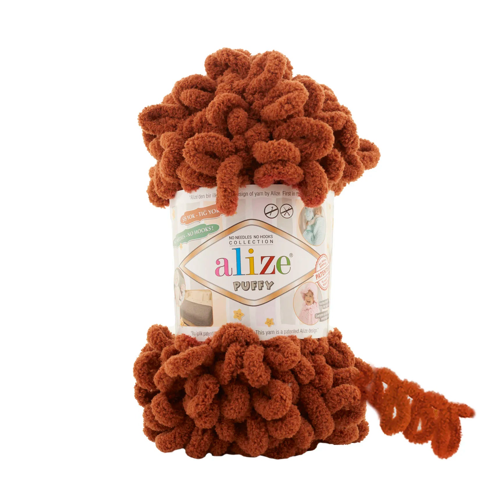 Alize Puffy Yarn, Finger Knitting