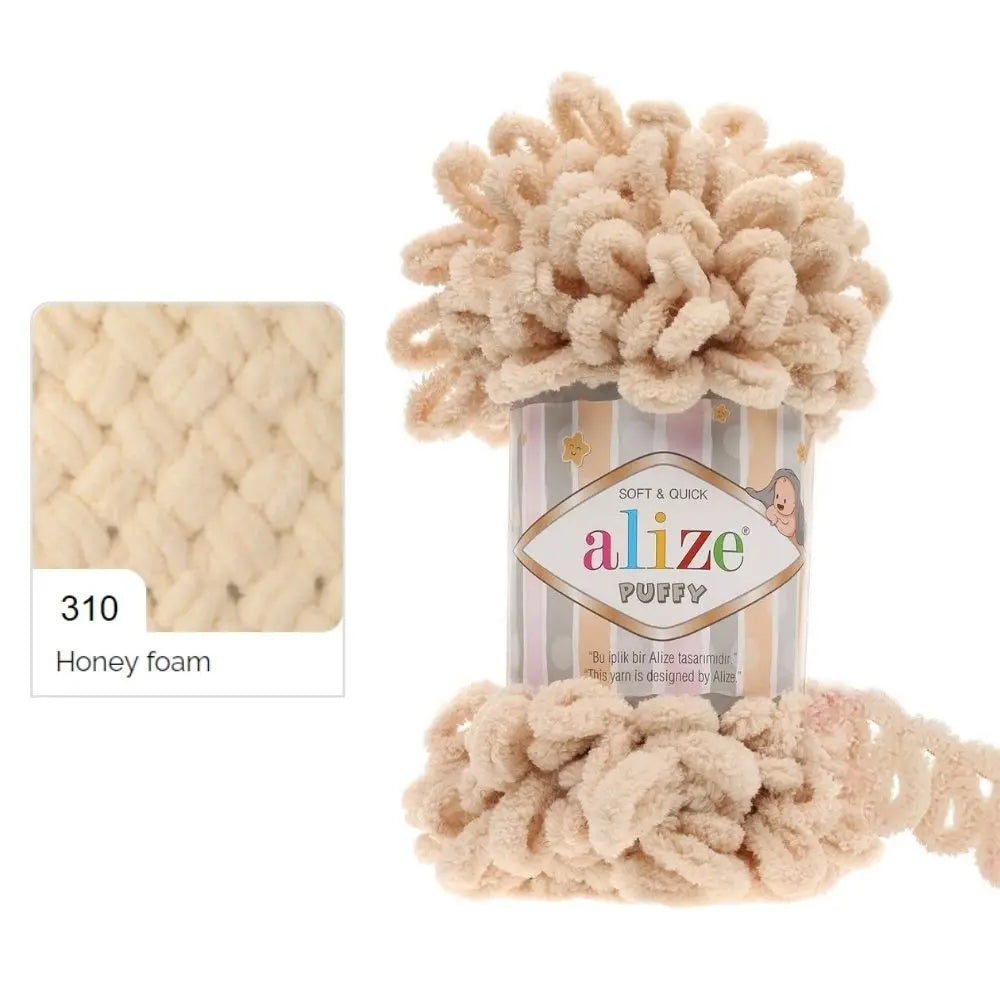 Alize Puffy Yarn, Finger Knitting