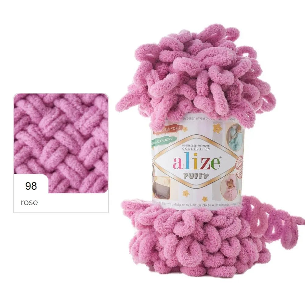 Alize Puffy Yarn, Finger Knitting