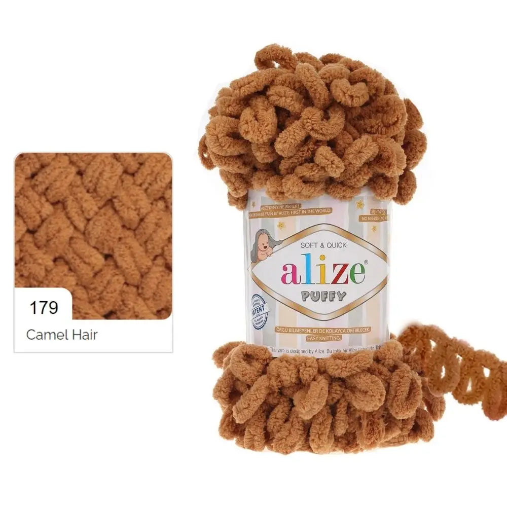 Alize Puffy Yarn, Finger Knitting