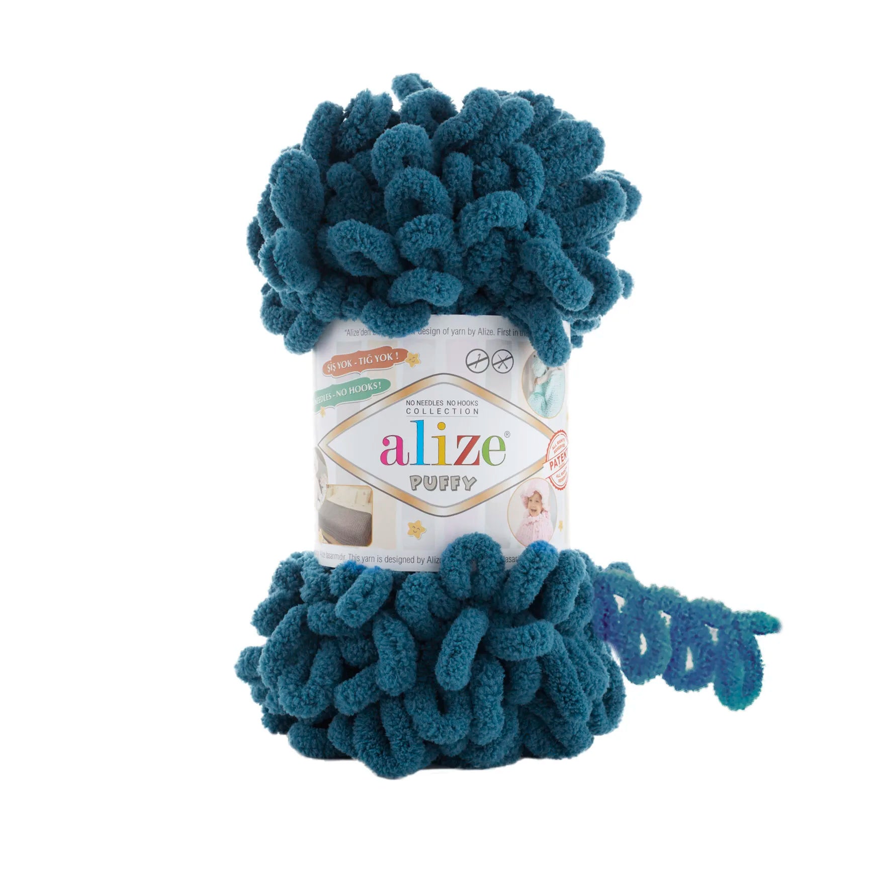 Alize Puffy Yarn, Finger Knitting