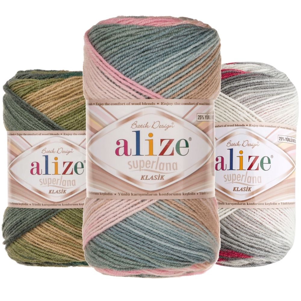Alize Superlana Klasik Batik Yarn, Crochet, knitting, hobbyshopy
