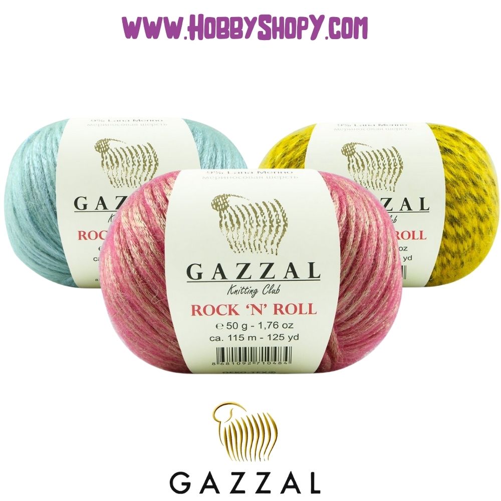 Gazzal Rock N Roll Hand knitting yarn, glittier